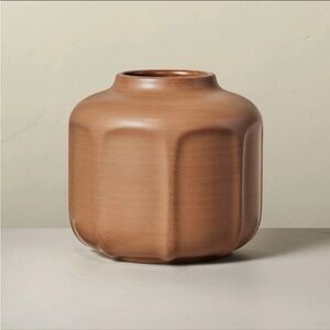 Hearth & Hand Magnolia 6" Faceted Ceramic
Wide Vase Brown